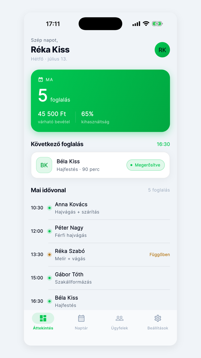 Kingpointment — foglalás és CRM egy appban