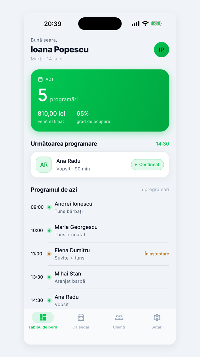 Kingpointment — programări și CRM într-o aplicație